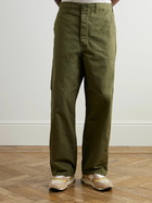 OrSlow - Straight-Leg Herringbone Cotton Trousers - Green