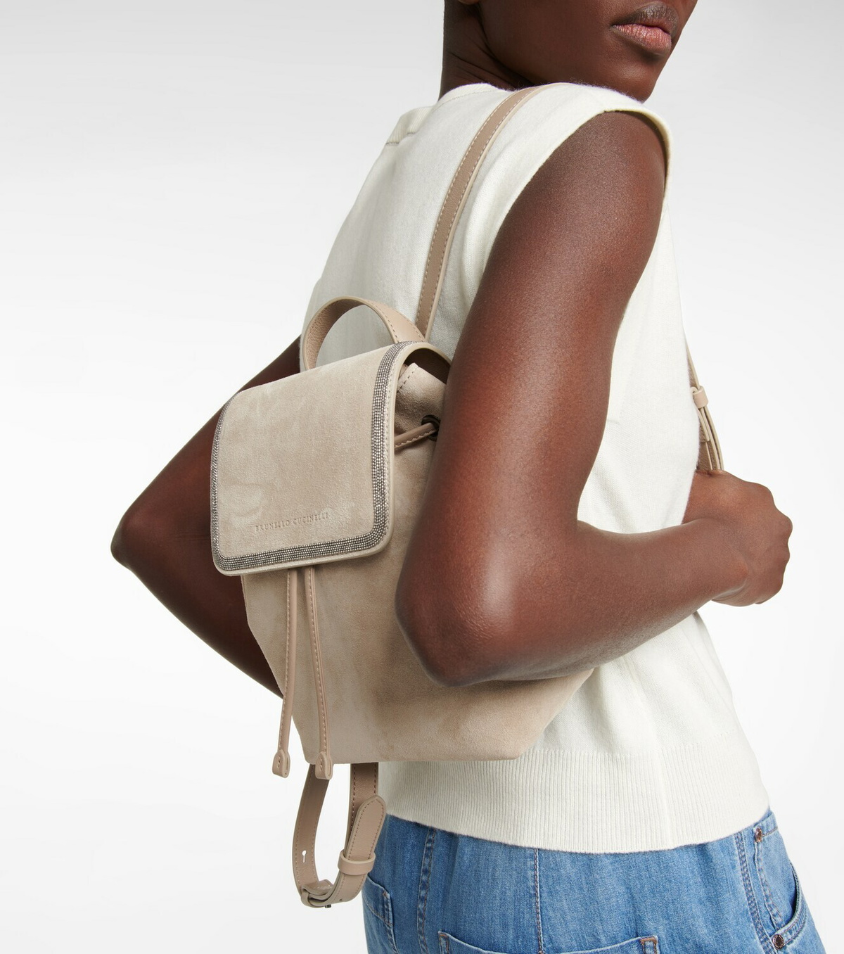 【★エレガント★】Brunello Cucinelli ☆ バケットバッグ Brunello Cucinelli - Embellished suede backpack Brunello