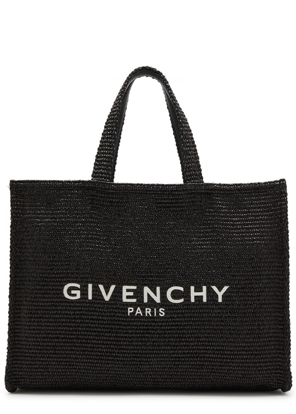 Photo: Givenchy G-Tote Medium Raffia Tote - Black And White - One Size