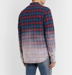 Balmain - Slim-Fit Grandad-Collar Dégradé Checked Cotton-Flannel Shirt - Multi