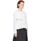 Chika Kisada White Shirred Panel Long Sleeve T-Shirt