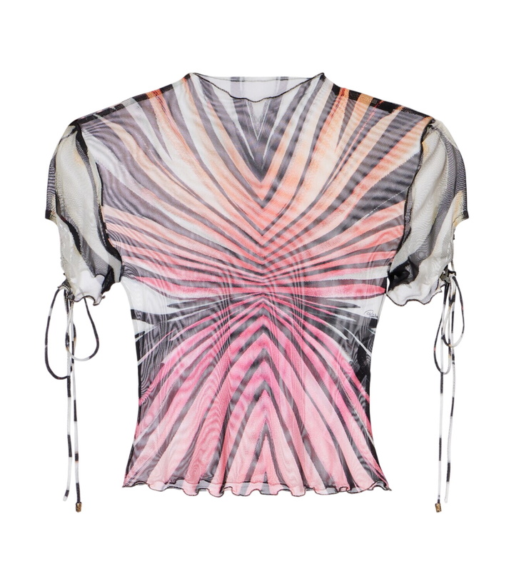 Photo: Roberto Cavalli Printed mesh top