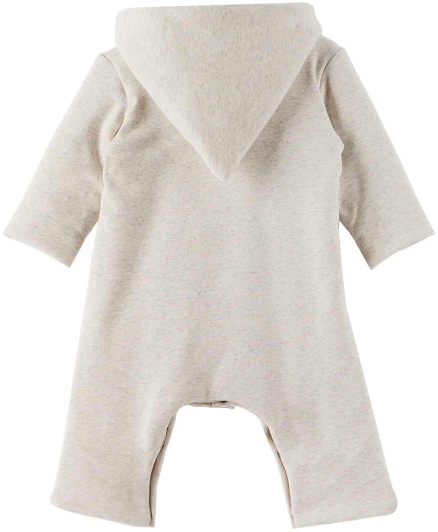 Petit Bateau Baby Gray Marled Hooded Jumpsuit
