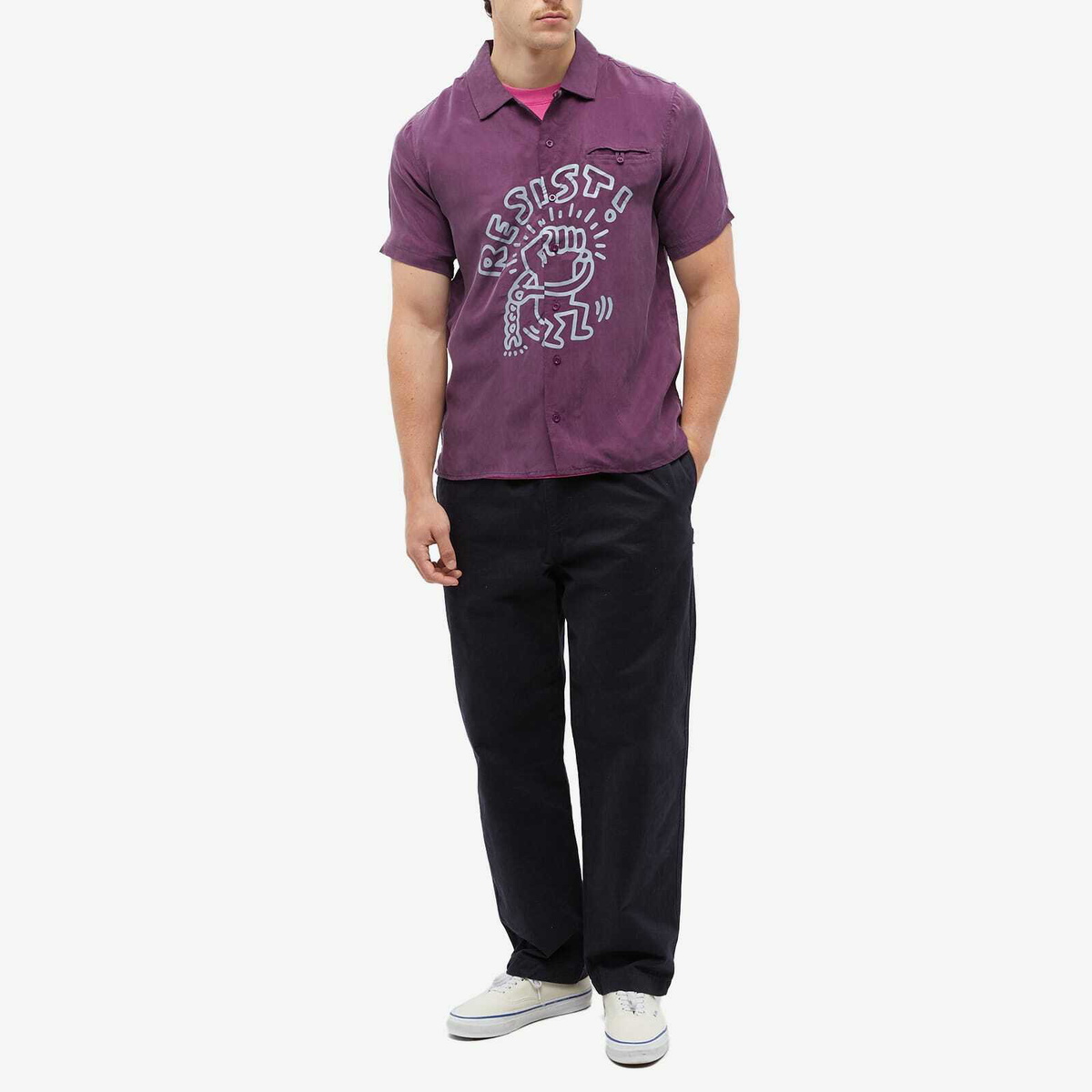 Jungles Jungles x Keith Haring Resist Vacation Shirt in Purple