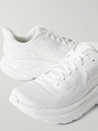 Hoka - Clifton 10 Rubber-Trimmed Jacquard Running Sneakers - White