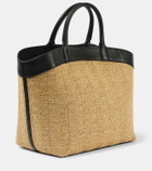 Savette Tondo Large leather-trimmed raffia tote bag