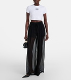 Dolce&Gabbana Logo cropped cotton-blend jersey T-shirt