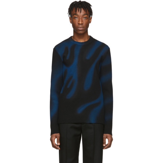 Photo: Balenciaga Black and Blue Flame Sweater
