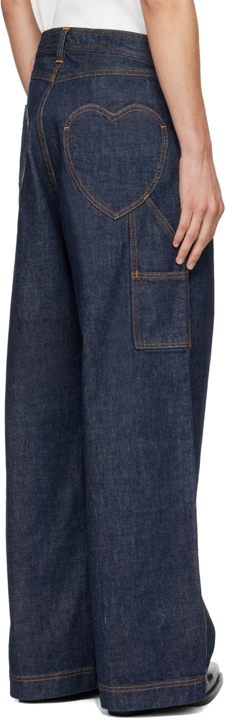 RICE NINE TEN Blue Heart Icon Painter Jeans