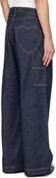 RICE NINE TEN Blue Heart Icon Painter Jeans