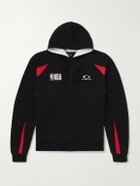 Balenciaga - NBA Oversized Logo-Embroidered Cotton-Jersey Zip-Up Hoodie - Black