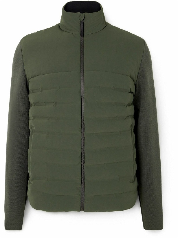 Photo: Aztech Mountain - Dale of Aspen Quilted Panelled Wool-Blend Zip-Up Ski Jacket - Green