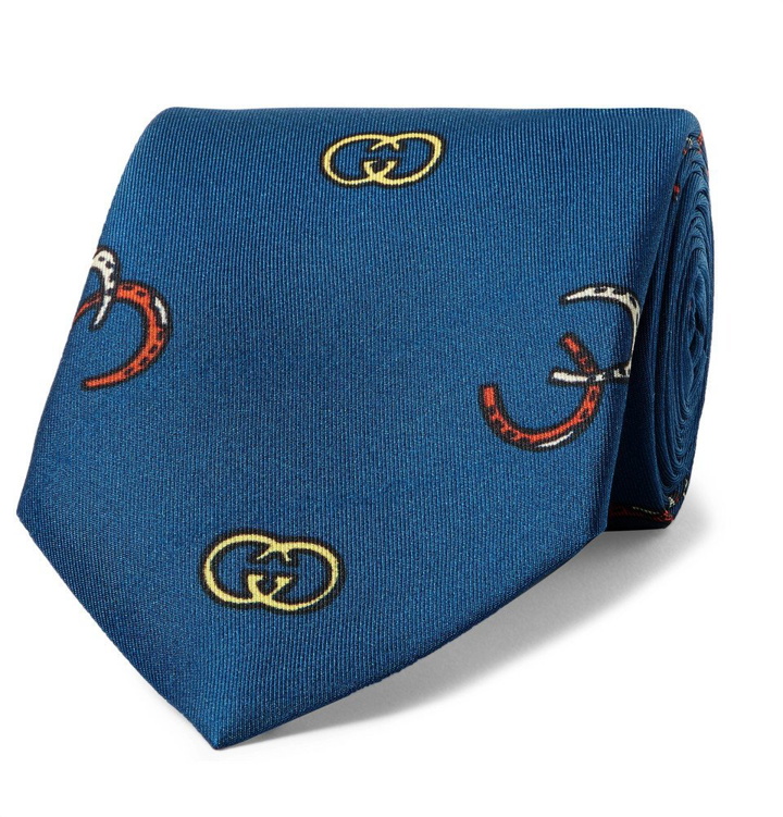 Photo: Gucci - 8cm Printed Silk-Twill Tie - Men - Blue