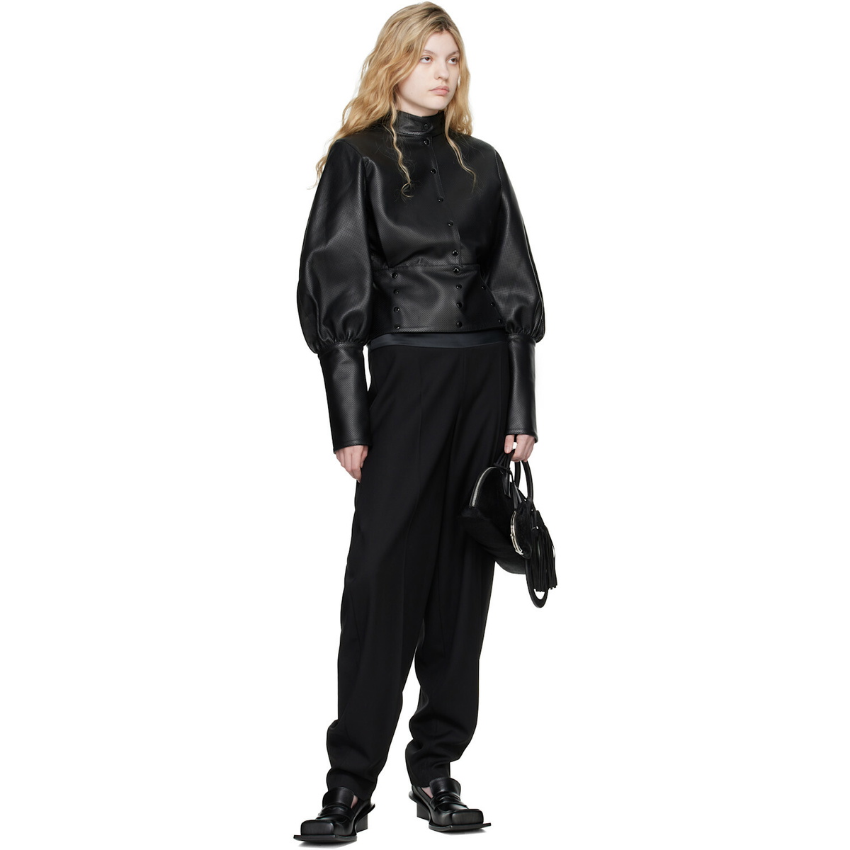 FIDAN NOVRUZOVA Black Elena Leather Jacket