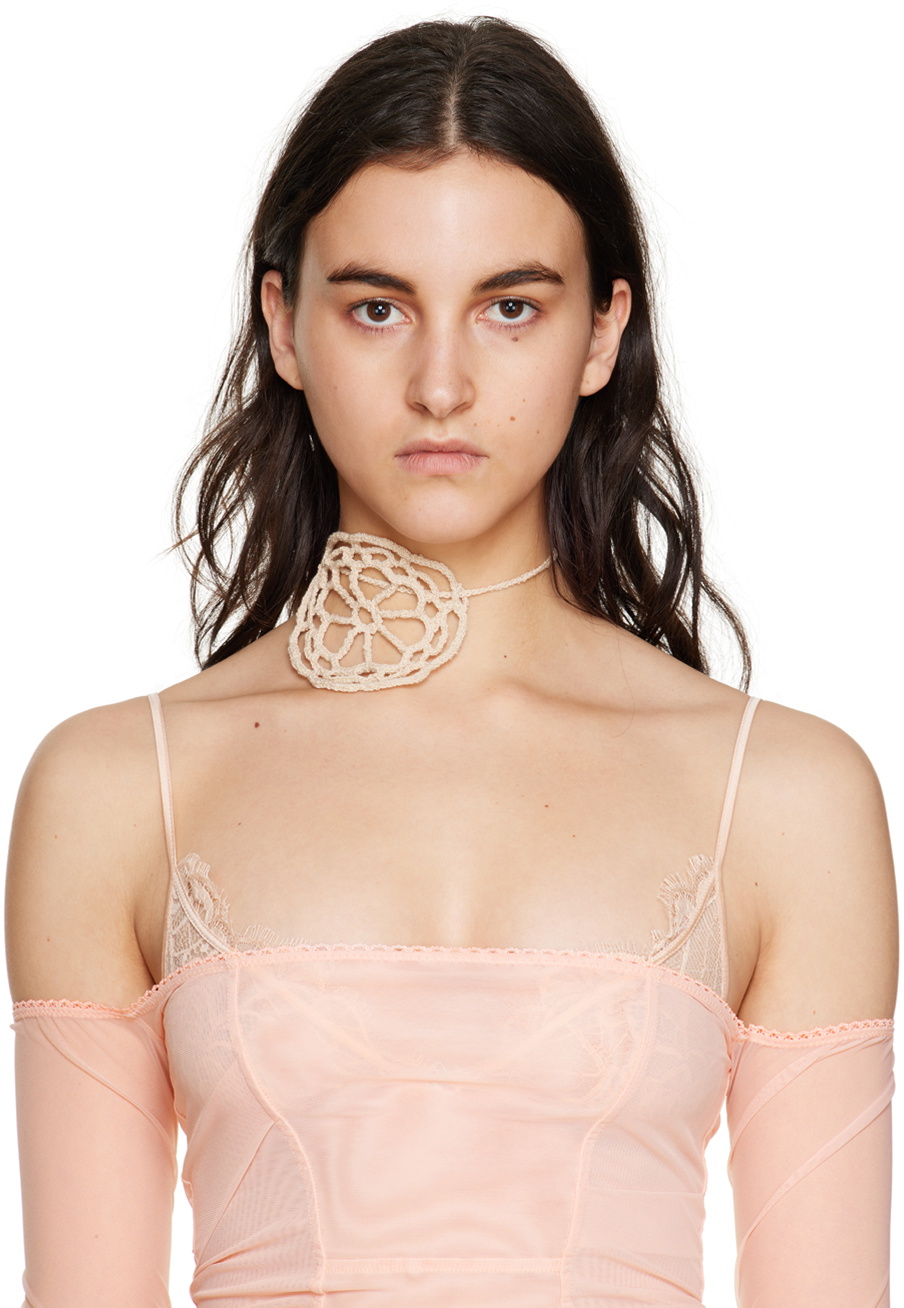 nastyamasha SSENSE Exclusive Beige Crochet Choker