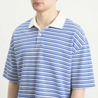A.P.C. Men's Ruben Jacquard Stripe Polo in Blue/White