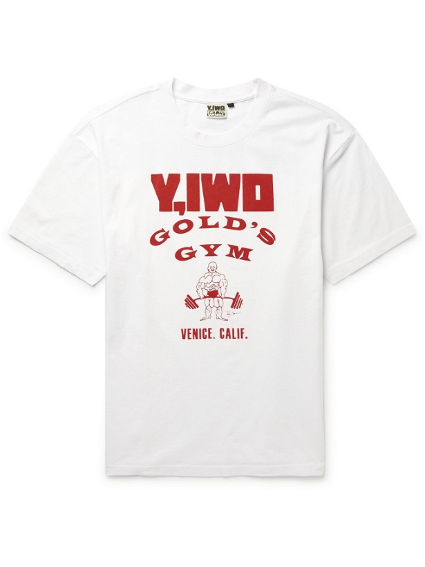 Photo: Y,IWO - Gold's Gym Logo-Print Cotton-Jersey T-Shirt - White