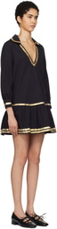 Bode Black Tinsel Tape Minidress