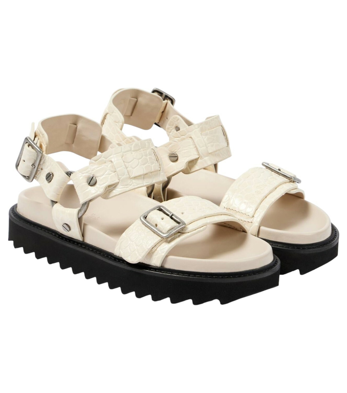 Acne Studios Black & White Printed Leather Sandals Acne Studios Acne Studios Black & White Printed Leather Sandals Acne Studios
