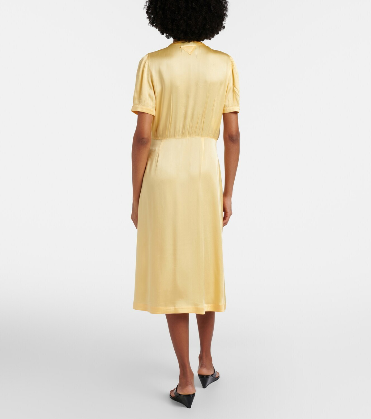 Prada Tie-neck satin shirt dress