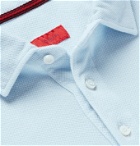 Isaia - Garment-Dyed Cotton-Piqué Polo Shirt - Blue