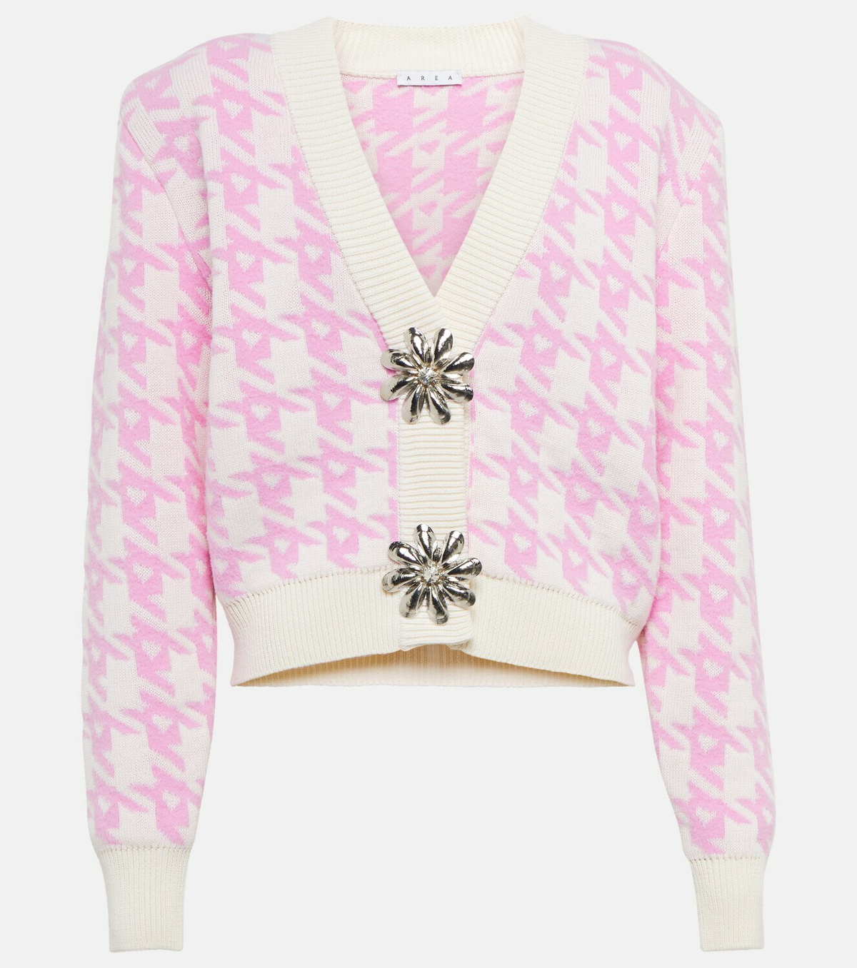 Area - Checked crop cardigan