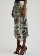 Paris Georgia Mae Zebra-print Silk-chiffon Midi Skirt Black