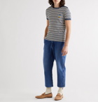 GUCCI - Disney Appliquéd Striped Perforated Cotton T-Shirt - Multi