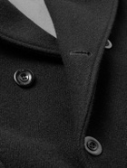 C.P. Company - Double-Breasted Brushed Virgin Wool Coat - Black