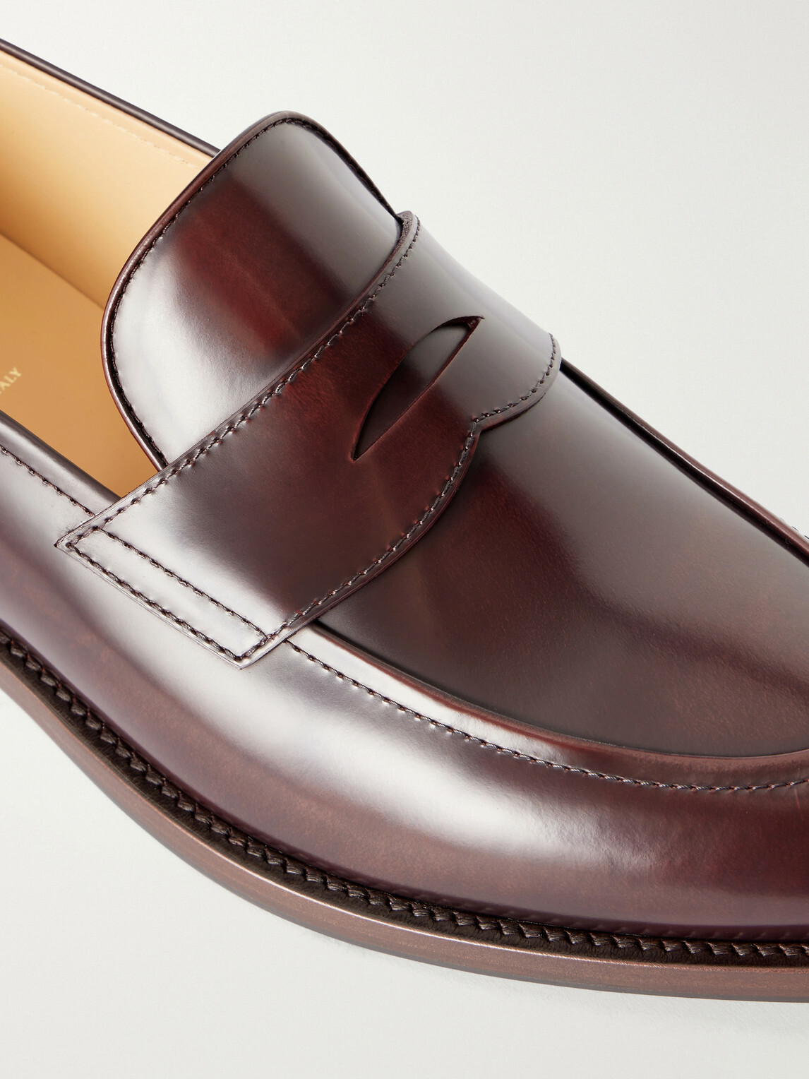 Brunello Cucinelli - Leather Penny Loafers - Burgundy