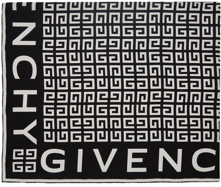 Photo: Givenchy Black & White Silk 4G Scarf