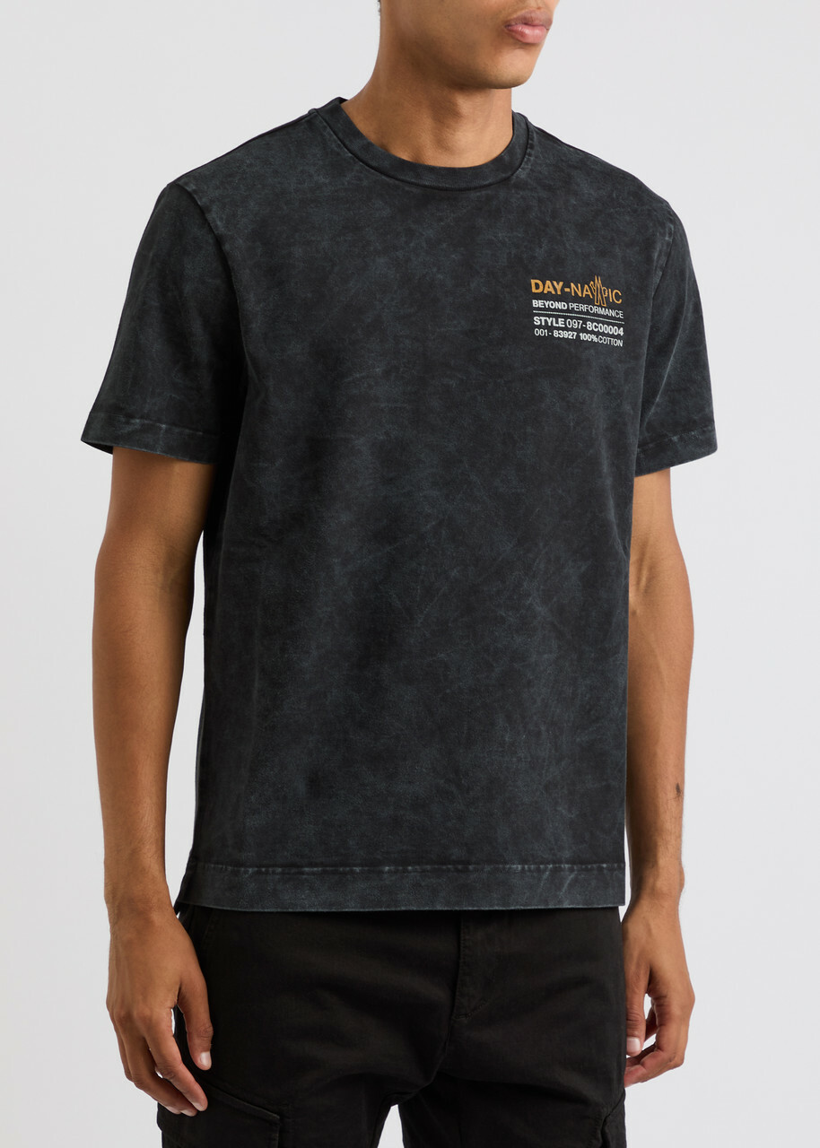 Moncler Grenoble Printed Faded Cotton T-shirt Black Moncler