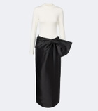 Simkhai Coralyne bow-detail knitted satin gown