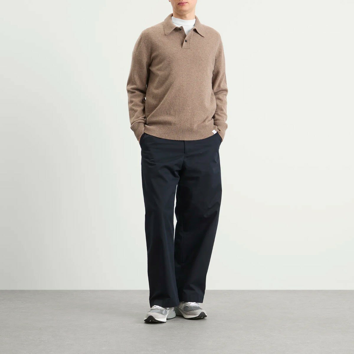 Norse Projects Men's Standard Merino Lambswool Polo in Clay