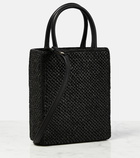 Loewe - Leather-trimmed raffia tote bag