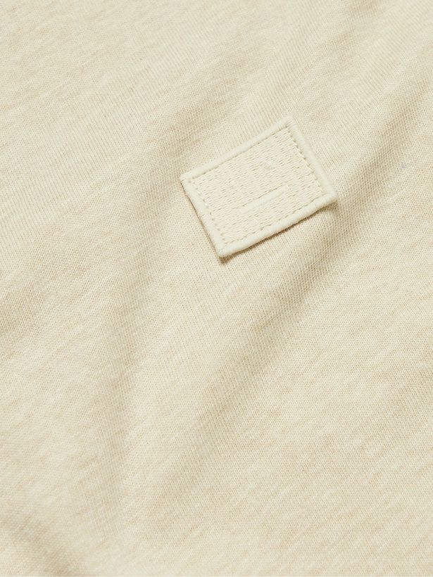 Photo: ACNE STUDIOS - Nash Logo-Appliquéd Cotton-Jersey T-Shirt - Neutrals