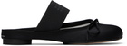 MM6 Maison Margiela Black Satin Anatomic Logo Ballerina Slippers