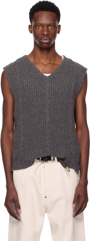 Photo: Enfants Riches Déprimés Gray Fitted V-Neck Vest