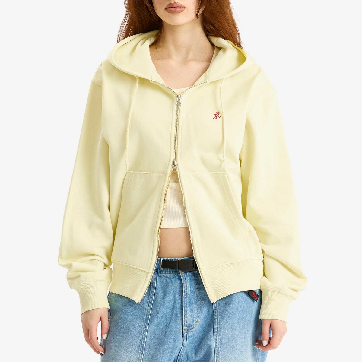Gramicci Women's One Point Zip Hoodie in Lemon
