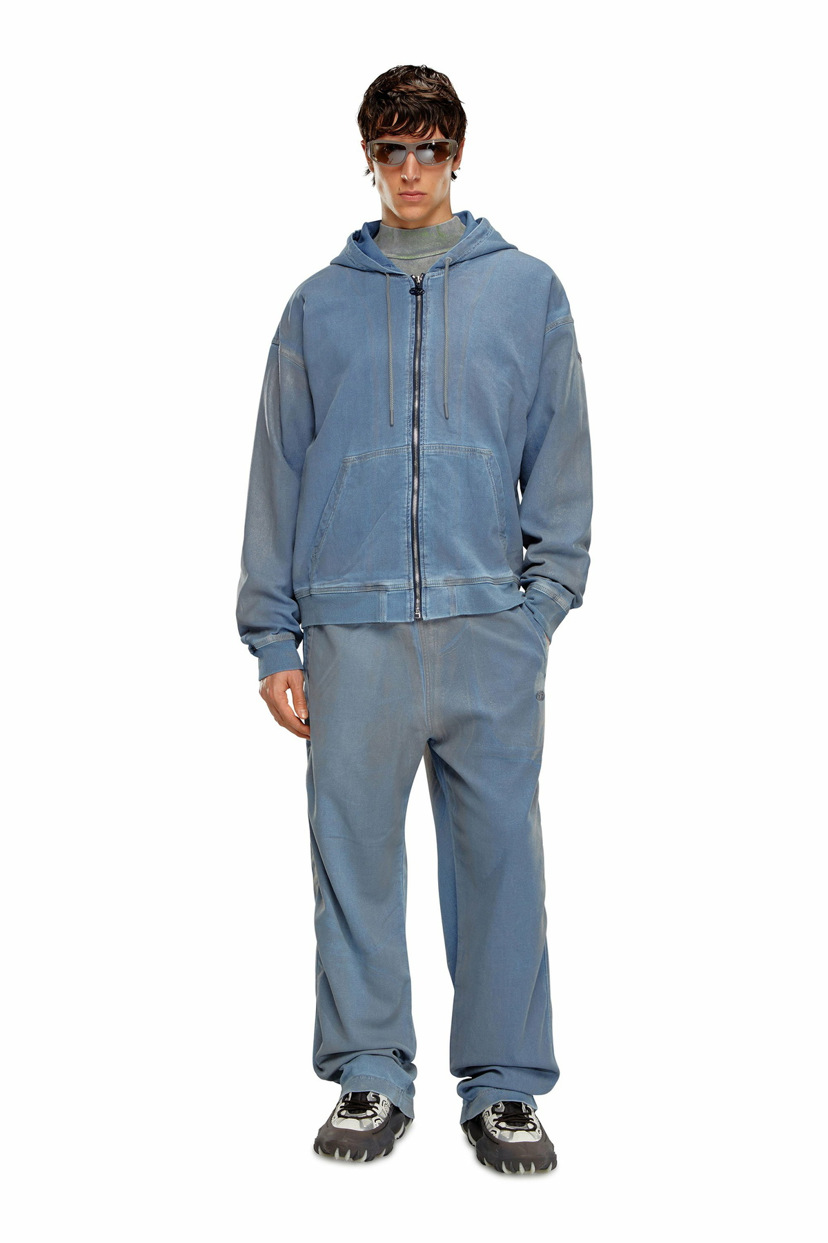Diesel Relaxed D-Martyans Track Denim - Jeans - Unisex - Blue