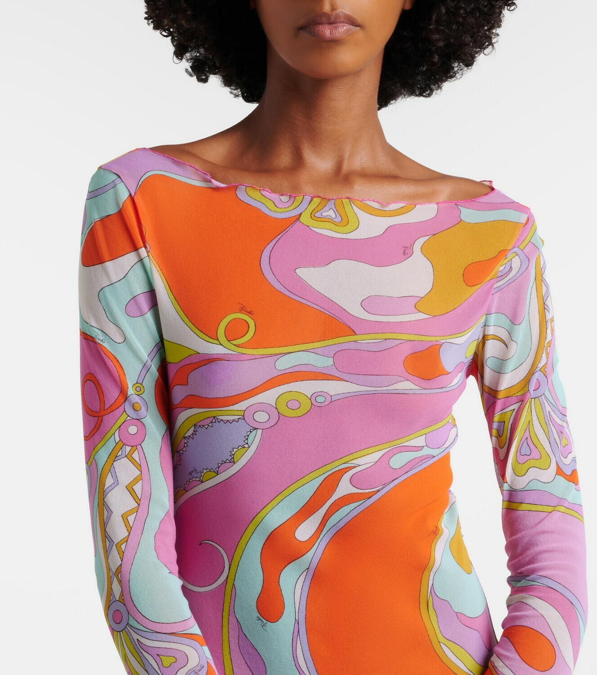 Pucci Orchidee sheer tulle maxi dress