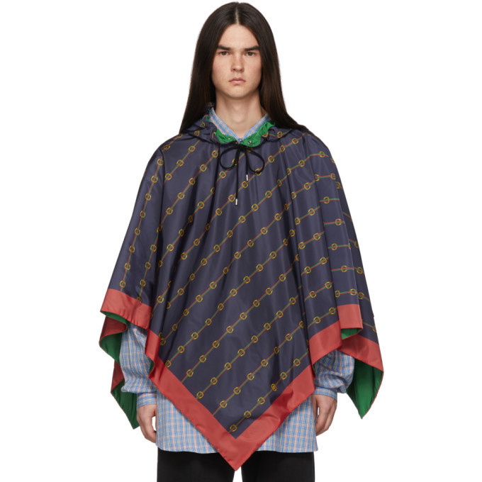 Photo: Gucci Navy Hooded Poncho