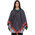 Gucci Navy Hooded Poncho