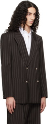 BOSS Brown Relaxed-Fit Virgin Wool Blazer