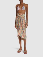 ETRO Printed Cotton & Silk Midi Sarong Skirt