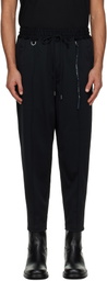 mastermind JAPAN Black Stitched Tapered Trousers