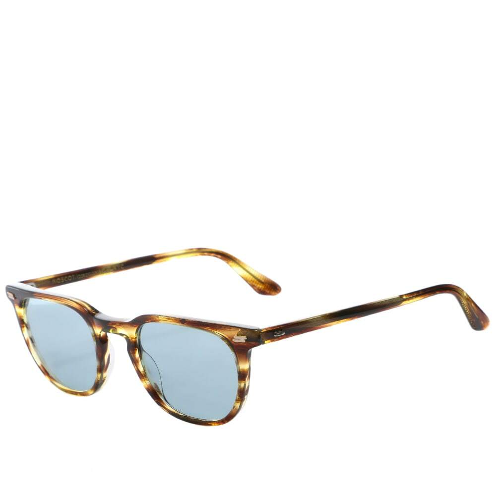 Moscot Tatah Sunglasses in Bamboo/Blue Moscot