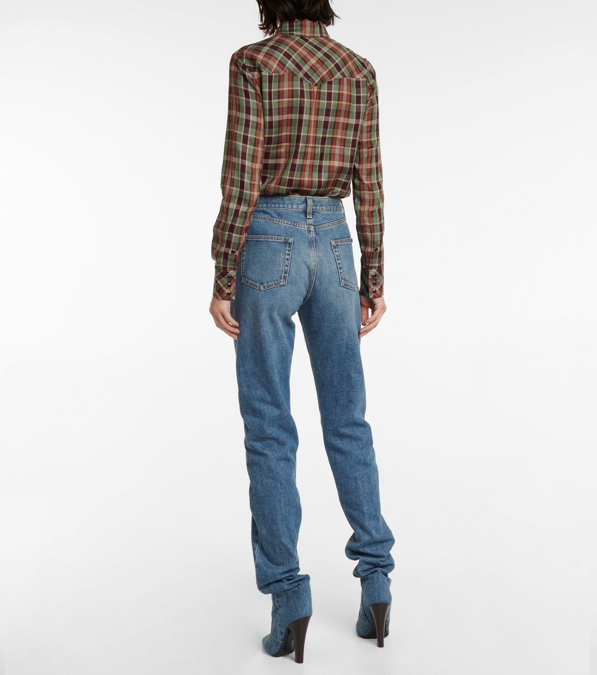 Saint Laurent - Cotton denim Pantaboots (FR38/shoe 39) Saint Laurent Saint Laurent - Cotton denim Pantaboots (FR38/shoe 39) Saint Laurent