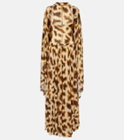 Christopher Esber Printed draped caped gown