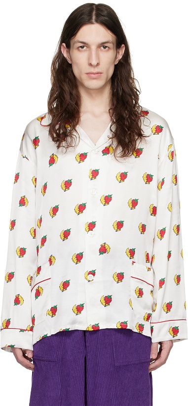 Photo: Sky High Farm Workwear White Strawberry & Moon Pyjama Shirt